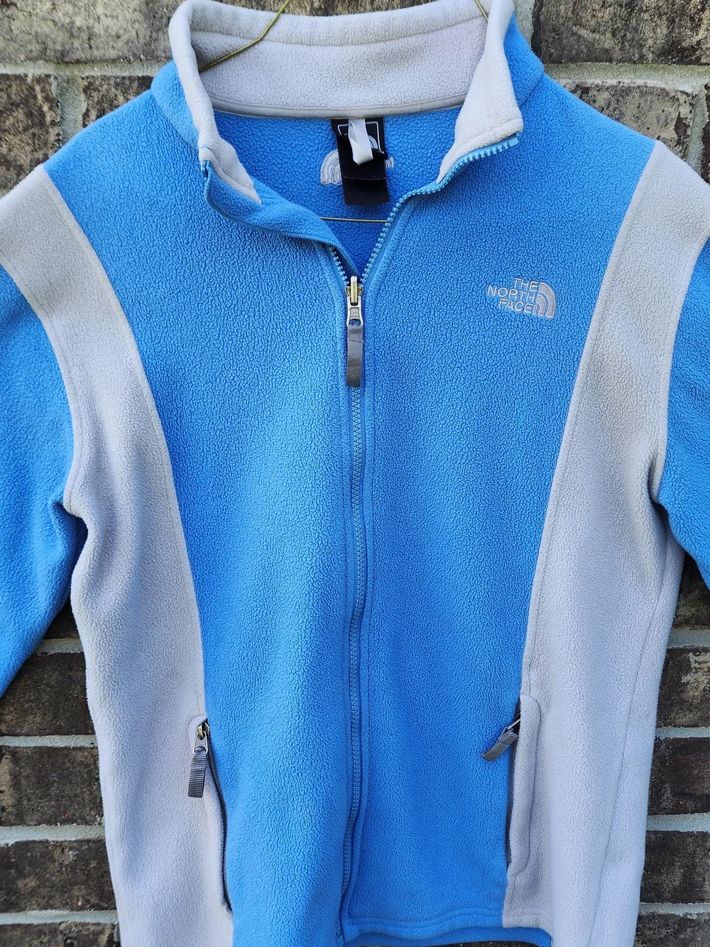 The North Face Women's Blue & Light Gray Fleece Jacket- See Measurements